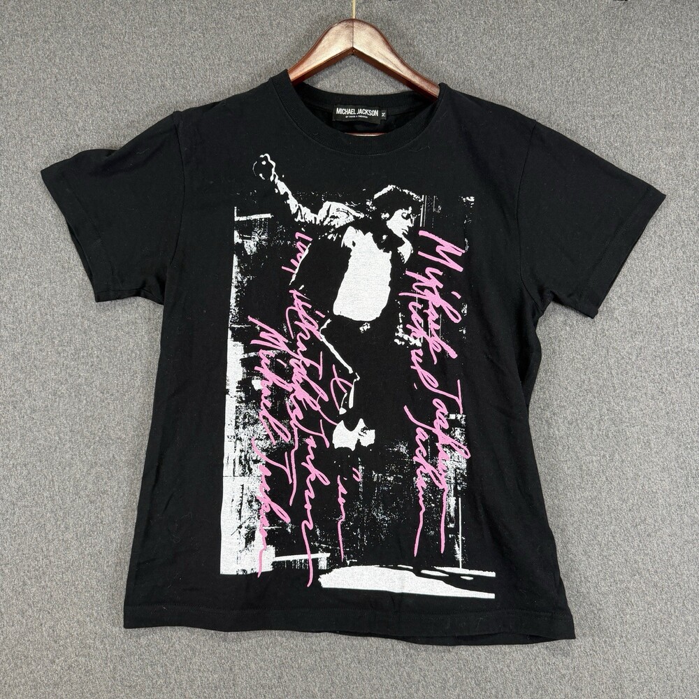 Michael Jackson Rock A Theater T Shirt Medium Black Pink Signature Graphic